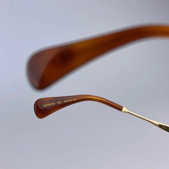 GUCCI Authentic Gold Gray Metal Square Oversized Sunglasses GG0903S 001 60MM NWT - Picture 14 of 16